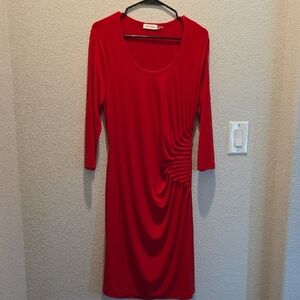 Calvin Klein Collection Red Long Sleeve Dress